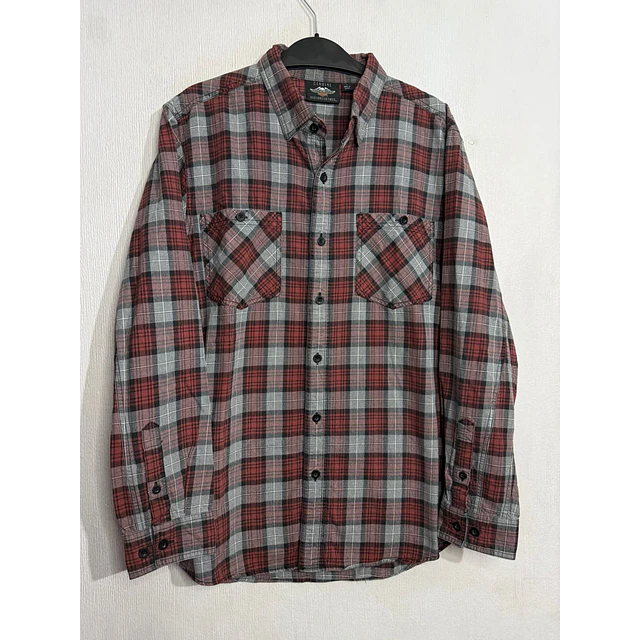 Camisa manga larga marca Harley Davidson, color rojo a cuadros, Talla L 2008 1