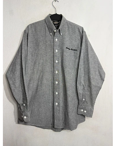 Camisa manga larga marca Harley Davidson, color a gris, Talla L 2010