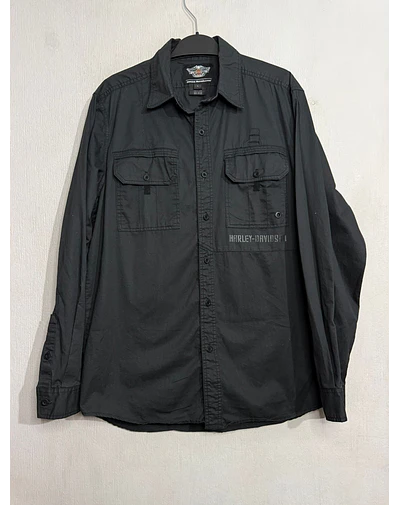 Camisa manga larga marca Harley Davidson, color negro, Talla L 2011