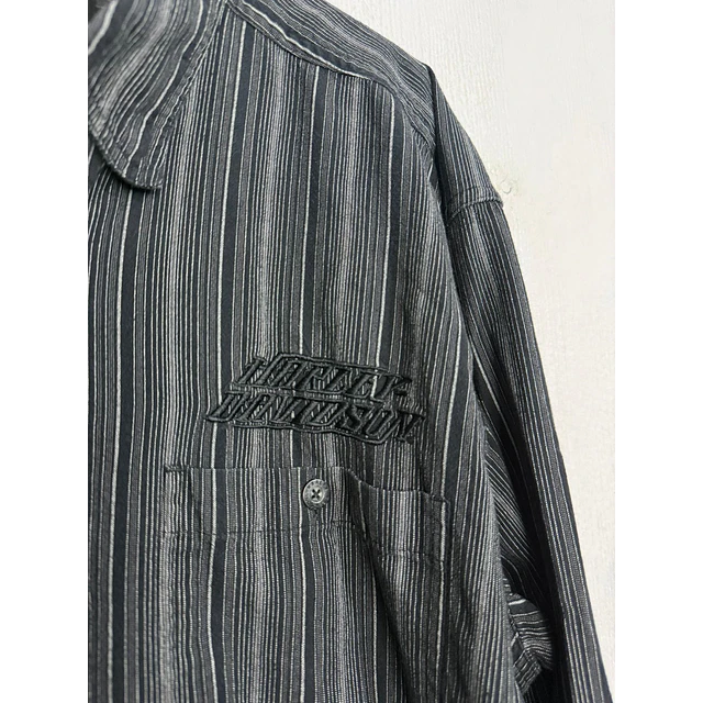 Camisa manga larga, marca Harley Davidson, color negro a rayas, Talla L 2013 4