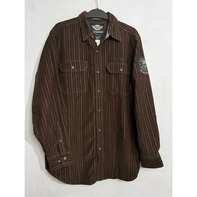 Camisa manga larga, marca Harley Davidson, color cafe, Talla L 2015 1