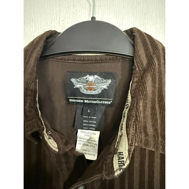 Camisa manga larga, marca Harley Davidson, color cafe, Talla L 2015 3