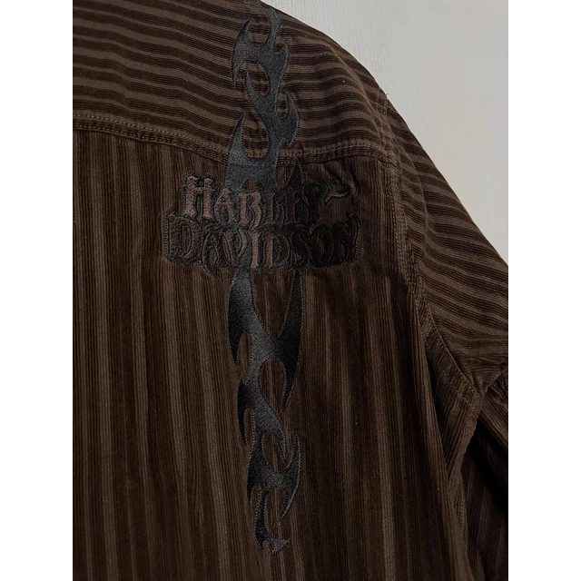 Camisa manga larga, marca Harley Davidson, color cafe, Talla L 2015 7