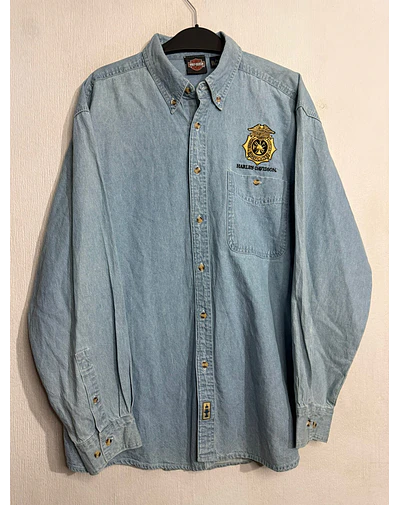 Camisa manga larga, marca Harley Davidson, Denin Jeans, Talla L 2017