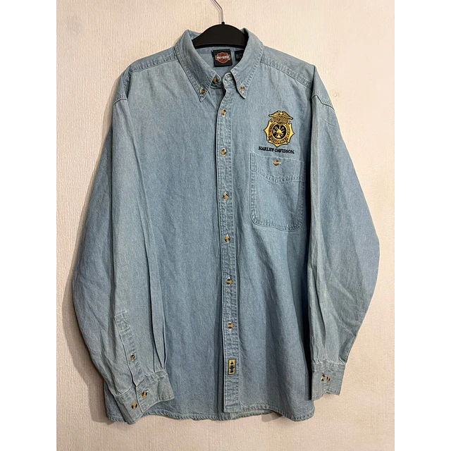 Camisa manga larga, marca Harley Davidson, Denin Jeans, Talla L 2017 1