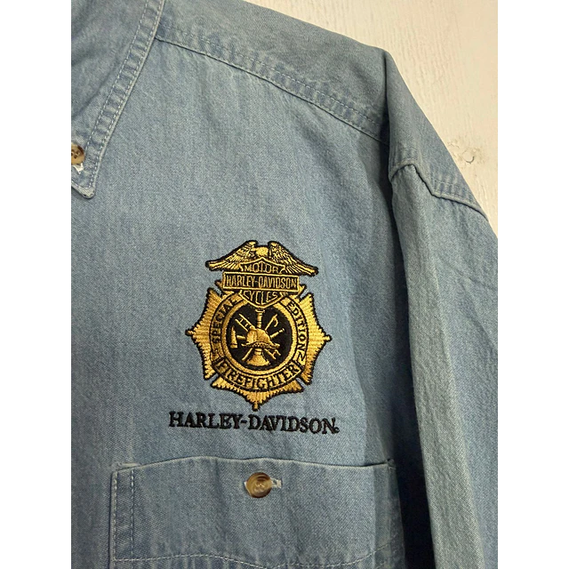 Camisa manga larga, marca Harley Davidson, Denin Jeans, Talla L 2017 4