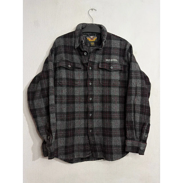 Camisa manga larga marca Harley Davidson, color a cuadros de franela, Talla M 2018 1
