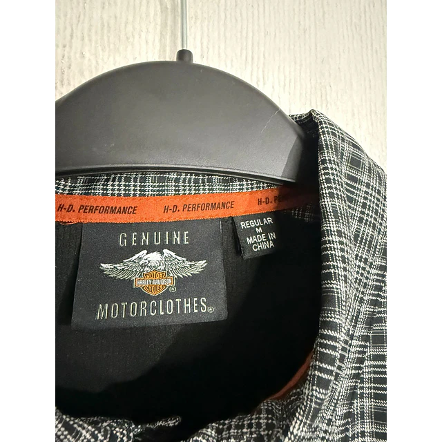 Camisa manga larga marca Harley Davidson, color gris a cuadros, Talla M 2021 3