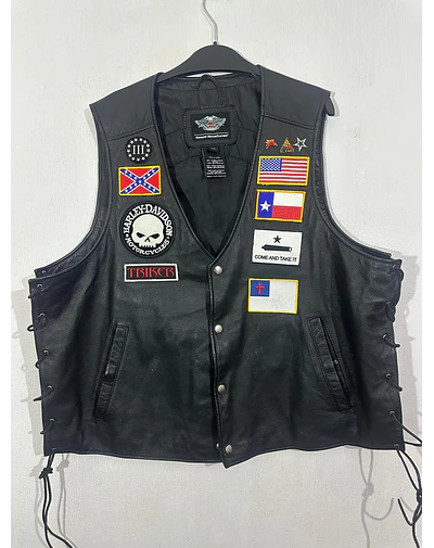 Chaqueta Vest Cuero Marca Harley Davidson, Talla 2XL 2023