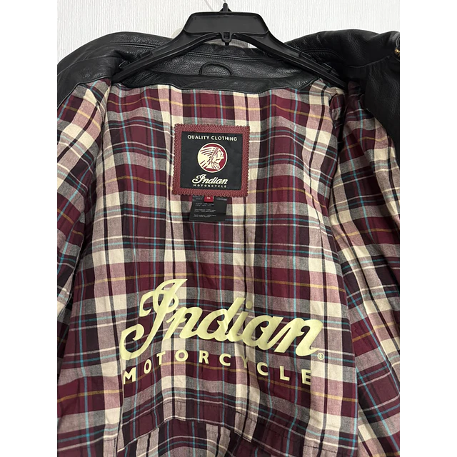 Chaqueta cuero marca Indian Mortorcycle hombre talla XL 2026 12