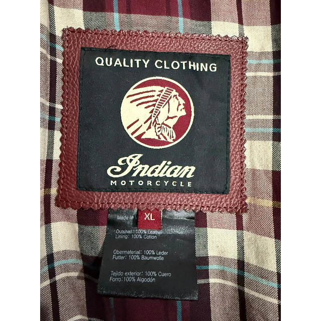 Chaqueta cuero marca Indian Mortorcycle hombre talla XL 2026 13
