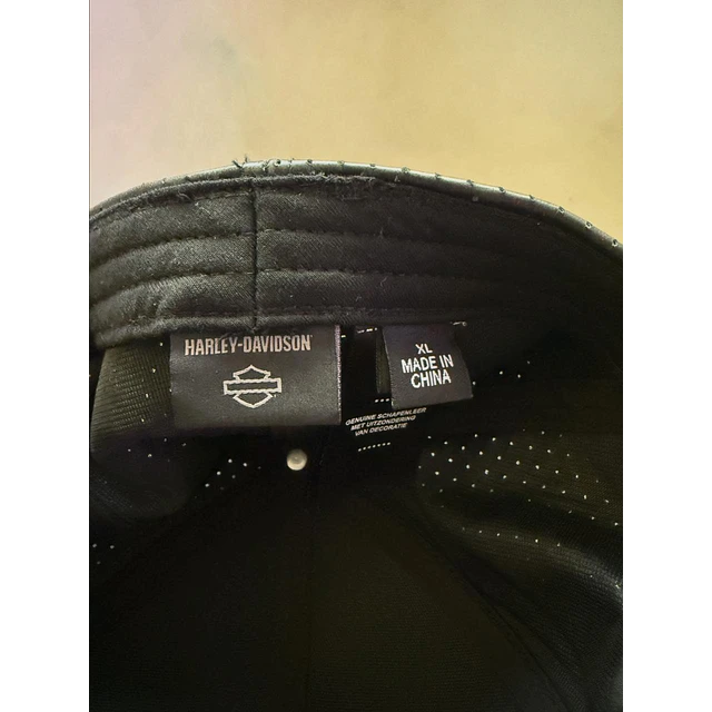 Gorro jockey cuero, color negro harley davidson Talla XL 2027 2