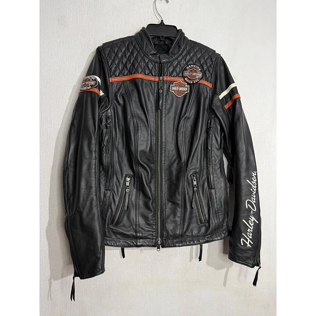 Chaqueta cuero mujer, marca Harley Davidson,  talla M, 2030 1