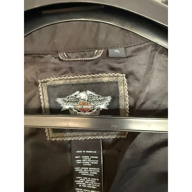 Chaqueta cuero marca Harley davidson, Victory Lane, color negro talla XL 2031 3
