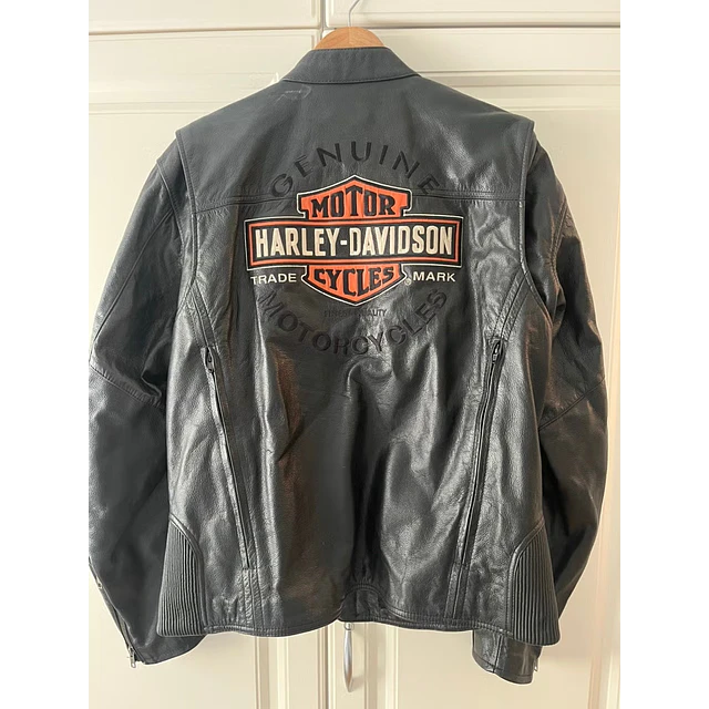 Chaqueta cuero marca Harley davidson, Victory Lane Black, color negro talla L 2032 2