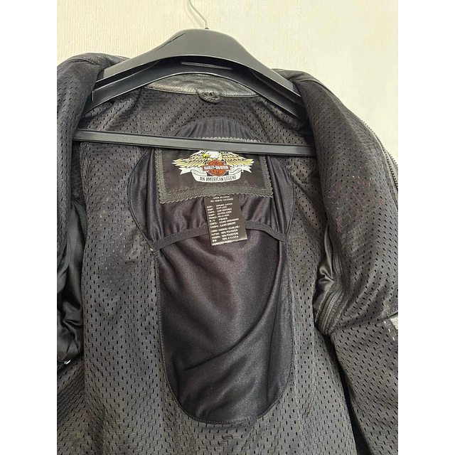 Chaqueta cuero marca Harley davidson, Victory Lane Black, color negro talla L 2032 4