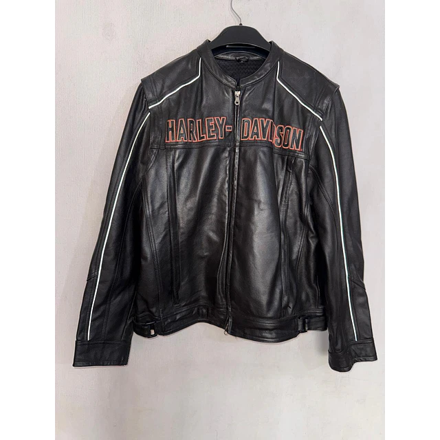 Chaqueta cuero marca Harley davidson, Victory Lane Black, color negro talla L 2032 16