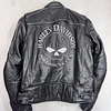 Chaqueta cuero hombre marca Harley Davidson, talla L Modelo Skull reflectante 2034 2