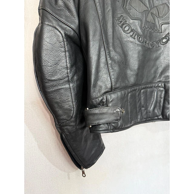 Chaqueta cuero hombre marca Harley Davidson, talla L Modelo Skull reflectante 2034 9