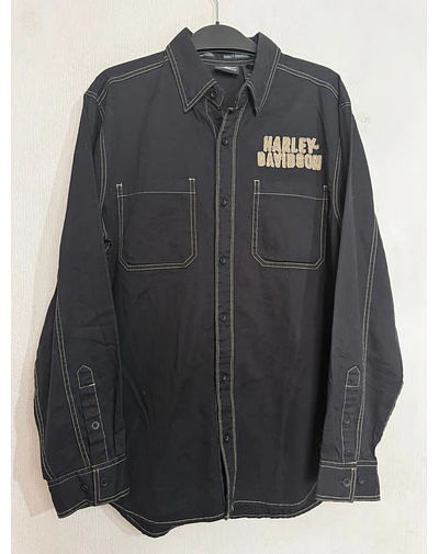 Camisa manga larga, marca Harley Davidson, Modelo Eagle color azul talla M 2035