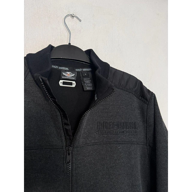 Poleron Manga larga y cierre, color gris, marca Harley Davidson, talla L 2039 5