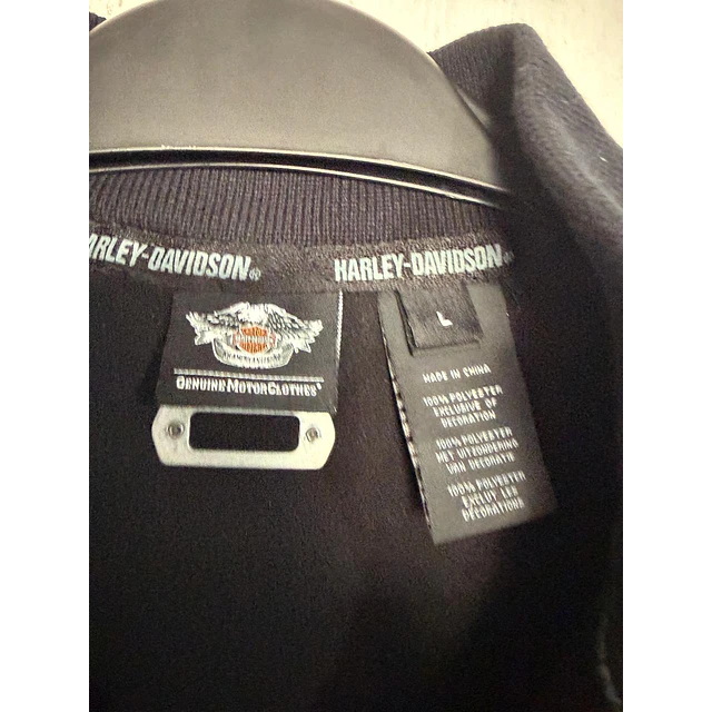 Poleron Manga larga y cierre, color gris, marca Harley Davidson, talla L 2039 3