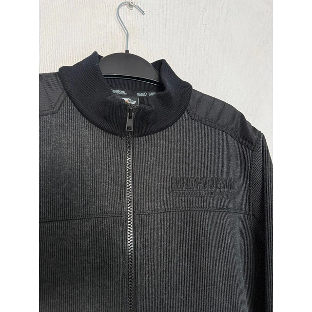 Poleron Manga larga y cierre, color gris, marca Harley Davidson, talla L 2039 4