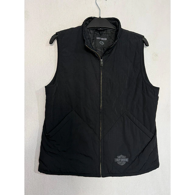 Chaqueta sin mangas, marca Harley Davidson, color negro, talla M mujer 2040 1