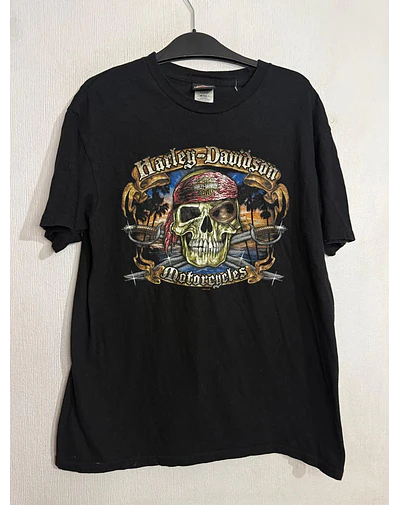 Polera manga corta, marca Harley Davidson, color negro, talla L 2043