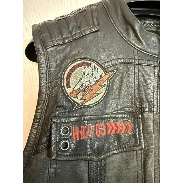 Chaqueta parchera vest, marca Harley Davidson, color gris, talla L 2047 5