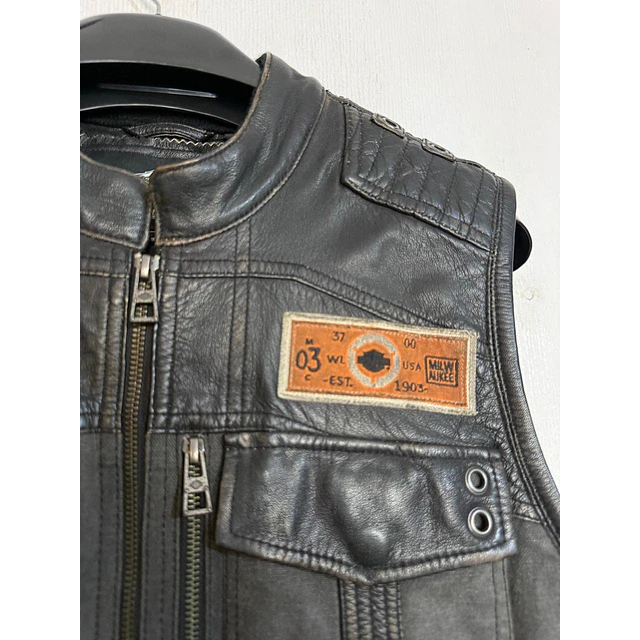 Chaqueta parchera vest, marca Harley Davidson, color gris, talla L 2047 4