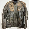 Chaqueta cuero marca Harley Davidson, talla M color cafe con protecciones 2048 1