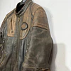 Chaqueta cuero marca Harley Davidson, talla M color cafe con protecciones 2048 10