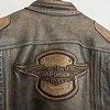Chaqueta cuero marca Harley Davidson, talla M color cafe con protecciones 2048 15