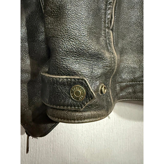 Chaqueta cuero marca Harley Davidson, talla M color cafe con protecciones 2048 16
