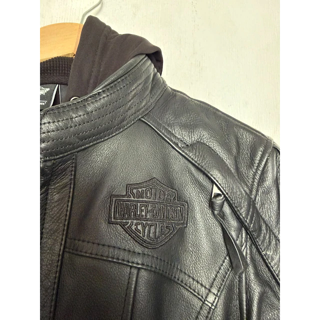 Chaqueta cuero mujer, marca Harley Davidson, Modelo Skull Reflectante talla XL 2051 7