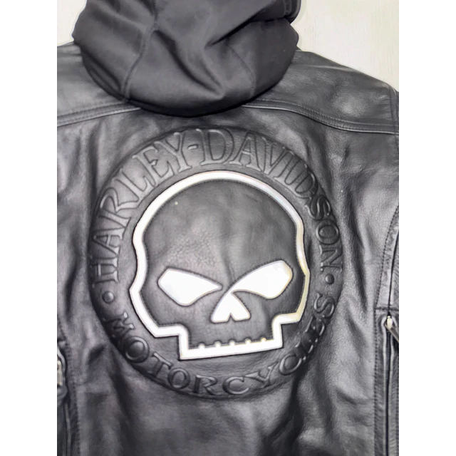 Chaqueta cuero mujer, marca Harley Davidson, Modelo Skull Reflectante talla XL 2051 8