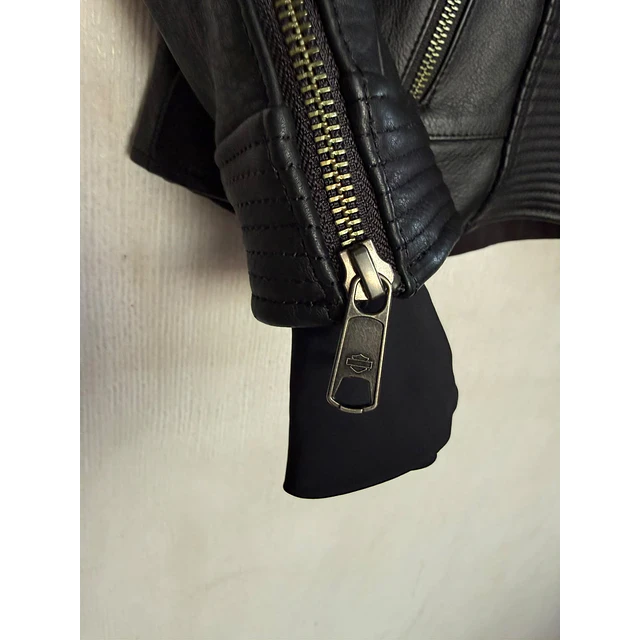 Chaqueta cuero mujer, marca Harley Davidson, Modelo Skull Reflectante talla XL 2051 10