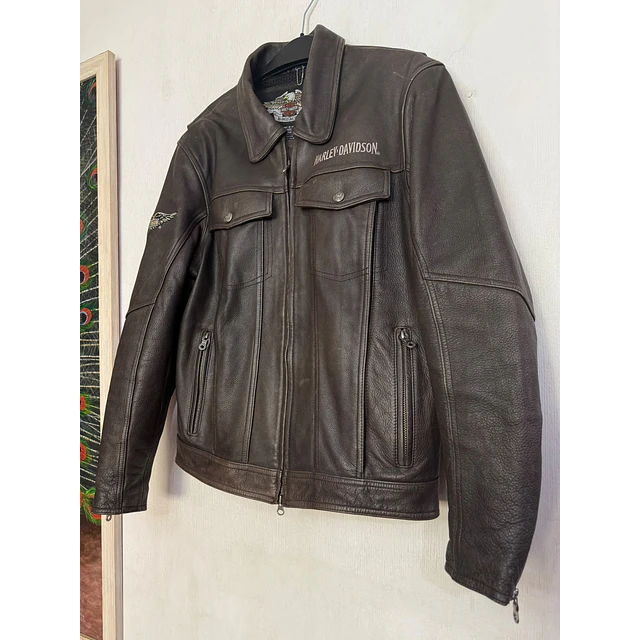 Chaqueta cuero marca Harley davidson, Back Eagle, color Terracota talla L 2052 7