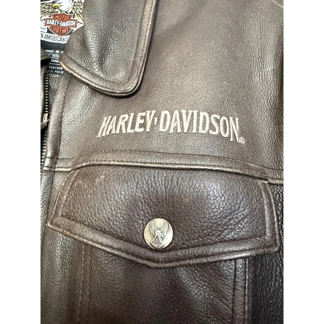 Chaqueta cuero marca Harley davidson, Back Eagle, color Terracota talla L 2052 8