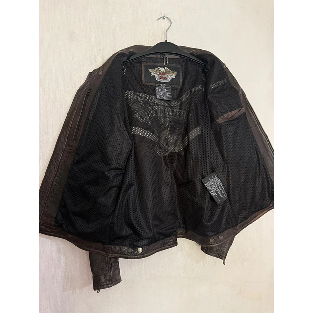 Chaqueta cuero marca Harley davidson, Back Eagle, color Terracota talla L 2052 4