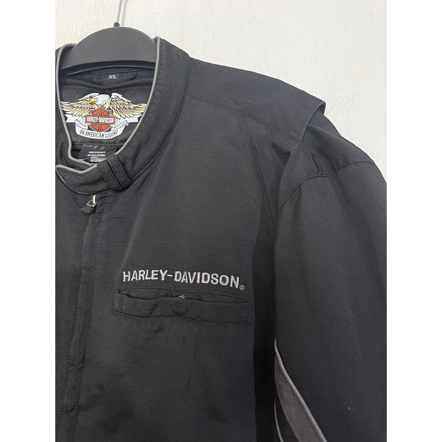 Chaqueta tela marca Harley davidson, color negro talla XL 2053 6