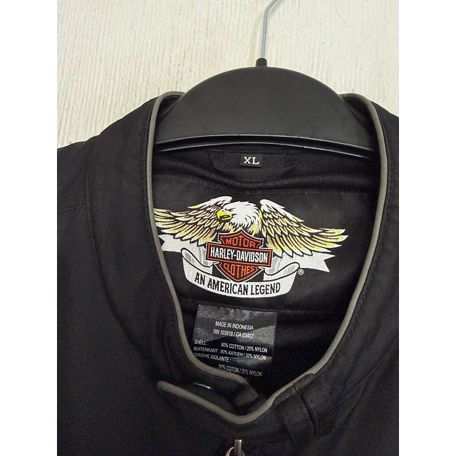 Chaqueta tela marca Harley davidson, color negro talla XL 2053 3