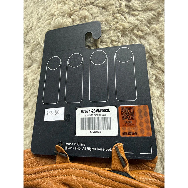 Guante cuero hombre, color marrón, marca Harley Davidson Full Speed talla XL 2056 5