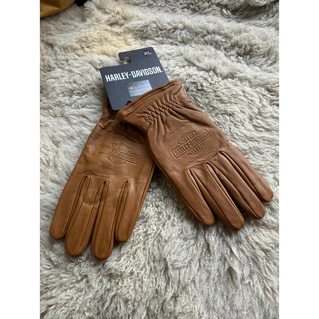 Guante cuero hombre, color marrón, marca Harley Davidson Full Speed talla XL 2056 2