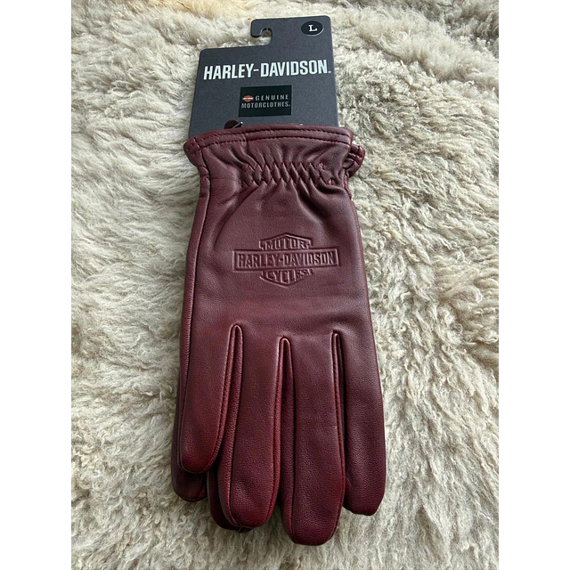 Guante cuero, color burdeo, marca Harley Davidson Full Speed talla L 2058 1