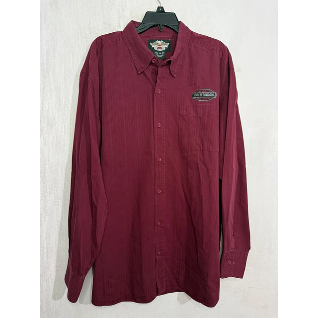 Camisa manga larga, marca Harley Davidson, color burdeo talla 2XL 2068 1