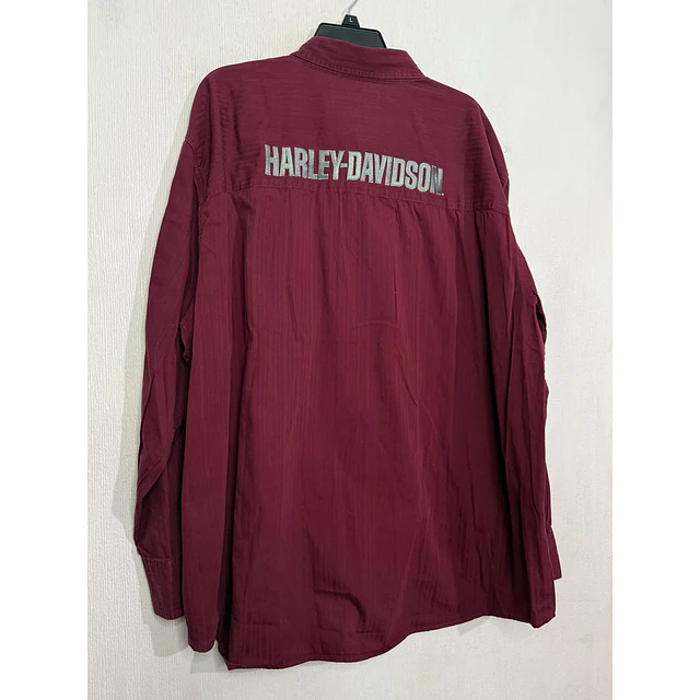 Camisa manga larga, marca Harley Davidson, color burdeo talla 2XL 2068 2