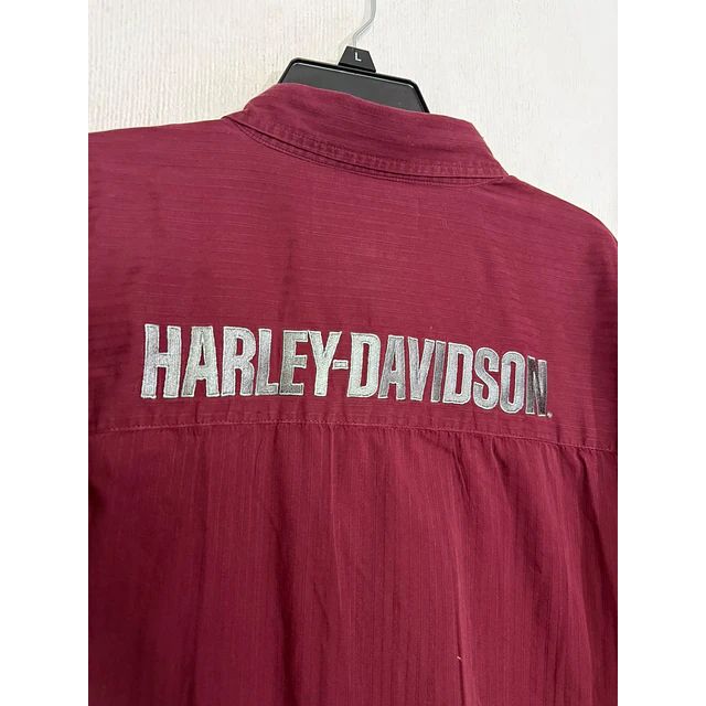 Camisa manga larga, marca Harley Davidson, color burdeo talla 2XL 2068 4