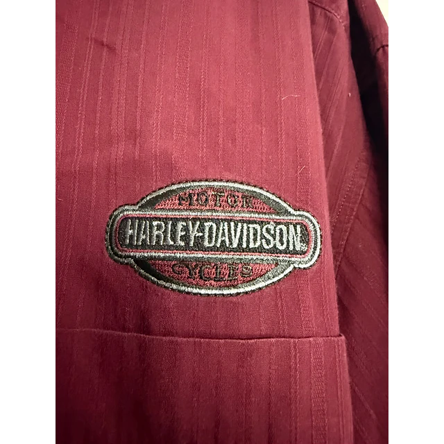 Camisa manga larga, marca Harley Davidson, color burdeo talla 2XL 2068 5